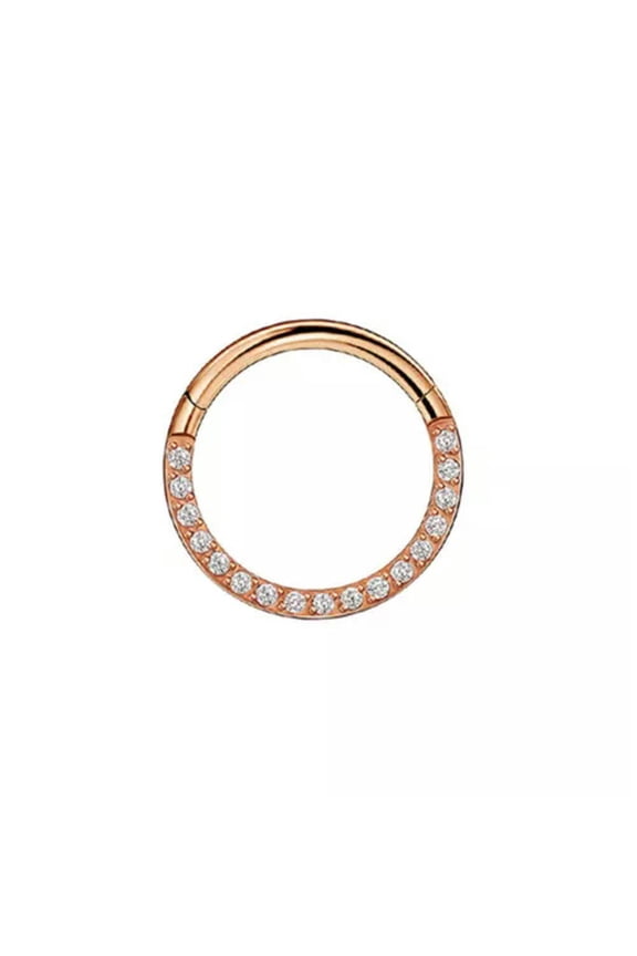 1 Pcs Titanium Steel Nose Ring Women Sexy Solid Color Body Piercing Nose Hoop-A-rose red-A-1.2x10mm