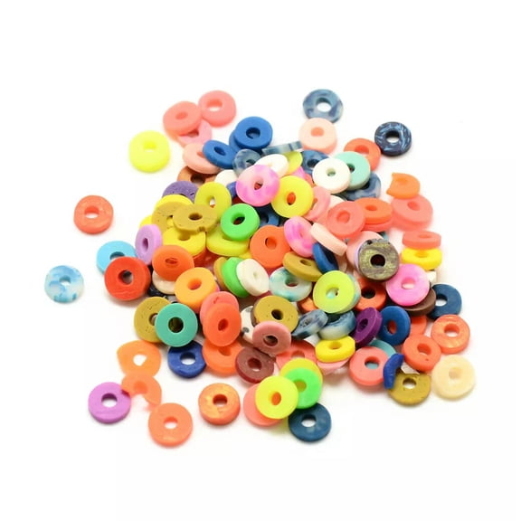 MATROOY 10,000pcs Polymer Clay Beads Vinyl Disc Beads Flat Round Mixed Color 5mm