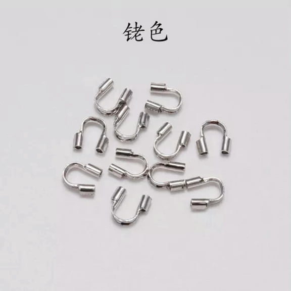MATROOY 100 Positioning Device Positioning Finding Line Protector DIY Jewelry Accessorie-Rhodium-4.5*4mm