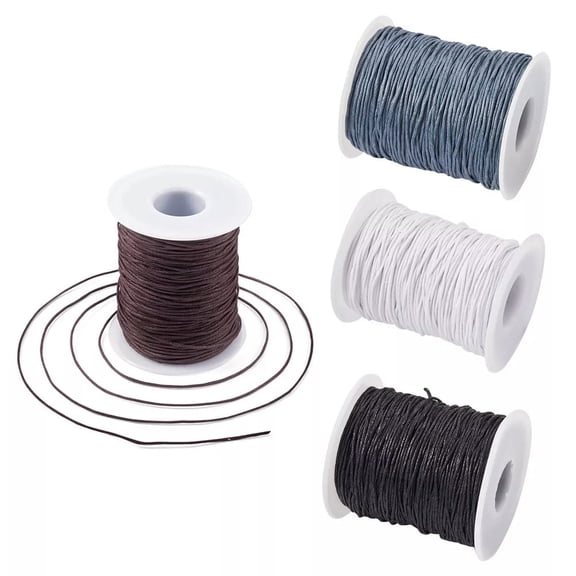 MATROOY 100 Yards Waxed Cotton Cords 1mm Braided Beading Cords Macrame Twine Threads