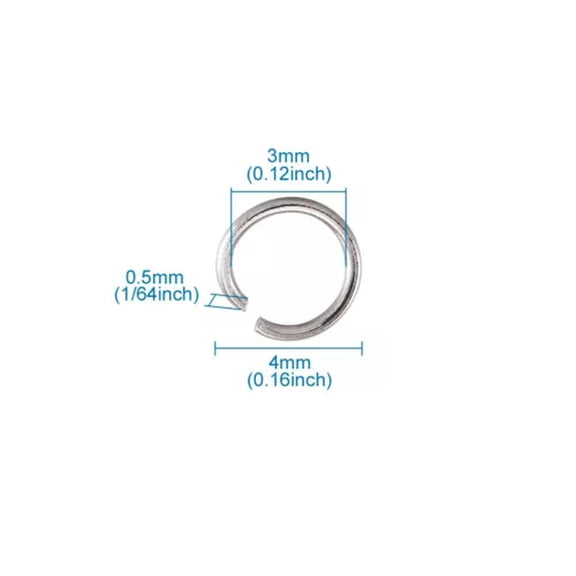 MATROOY 1000Pcs Stainless Steel Open Jump Rings Connectors Jewelry Accessories-4x0.5mm