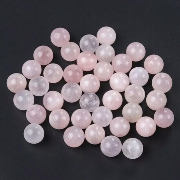 MATROOY 100PC Natural Rose Quartz Stone Gemstones Harmony Round Ball Healing Sphere 14mm