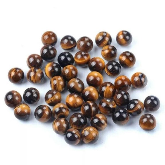 MATROOY 100PCS Natural Tiger Eye Stone Gemstones Harmony Round Ball Healing Sphere 14mm