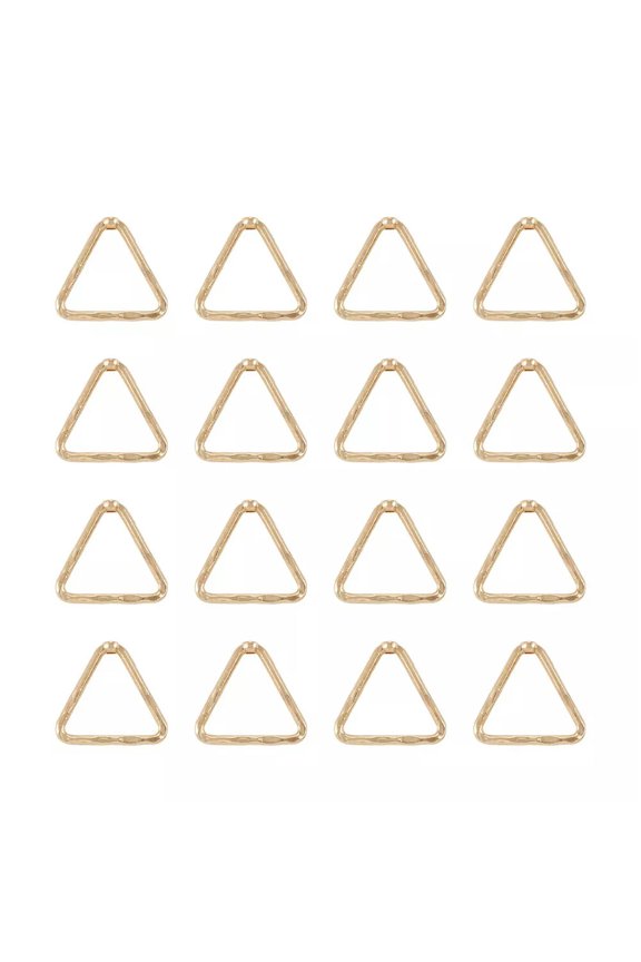 100Pcs Alloy Triangle Ring Open Back Bezel Frame Charms Light Gold 18mm