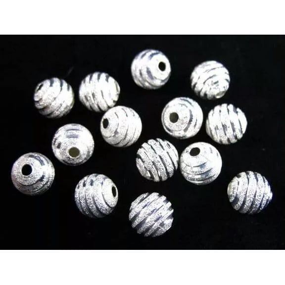 MATROOY 100Pcs Silver Plated Screw Stardust Spacer Beads 8mm C215SP