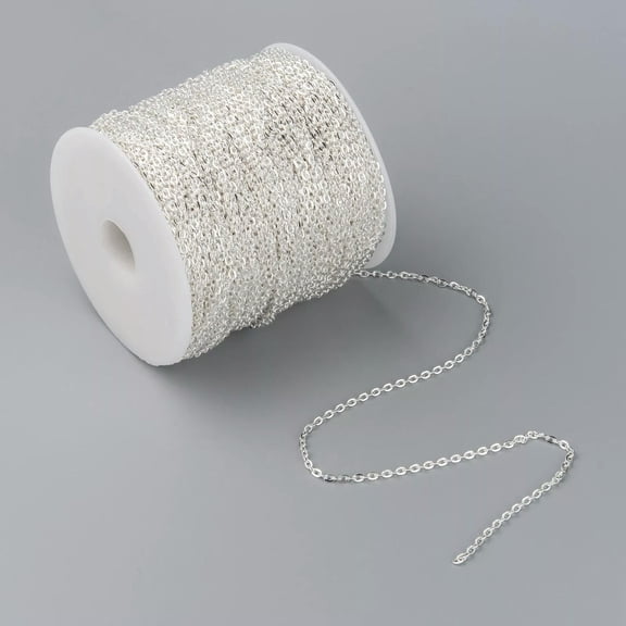 MATROOY 100m Unwelded Oval Iron Cross Chains Cable Chains Jewelry Decoration 3x2x0.6mm