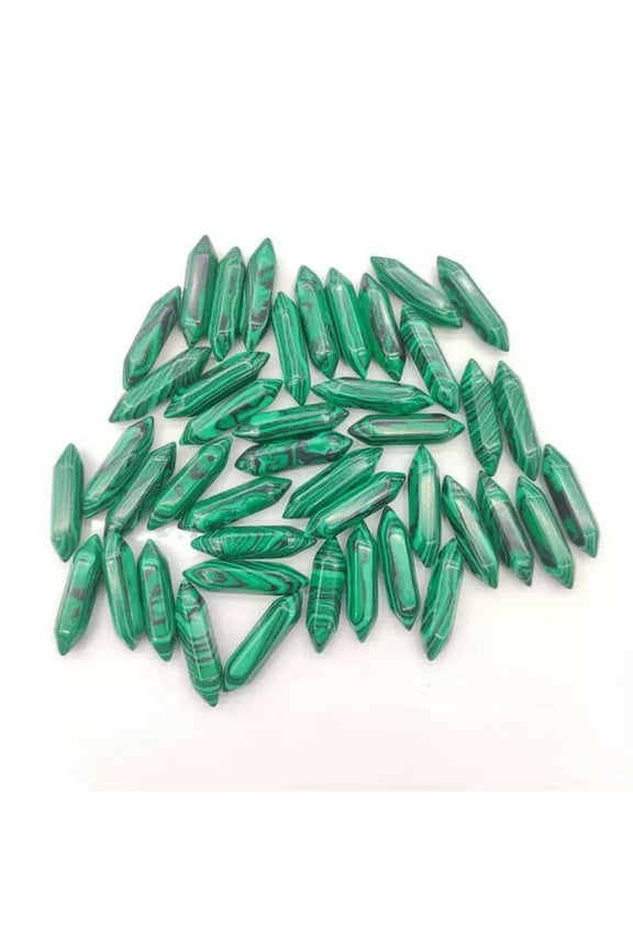 100pc Artificial Malachite Stone Hexagonal Pointed Pendant Healing Reiki No Hole