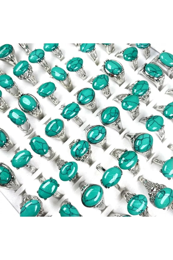 100pc Jewelry Wholesale Mixed Lot Turquoise Women/Men's Cool Rings