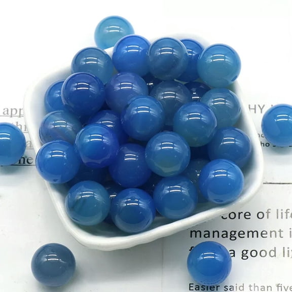 MATROOY 100pcs 16mm Ball Natural Blue Agate Stone Sphere Reiki Healing Round Decor Gifts
