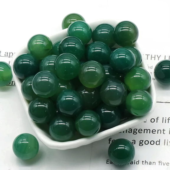 MATROOY 100pcs 16mm Ball Natural Green Agate Stone Sphere Reiki Healing Round Decor