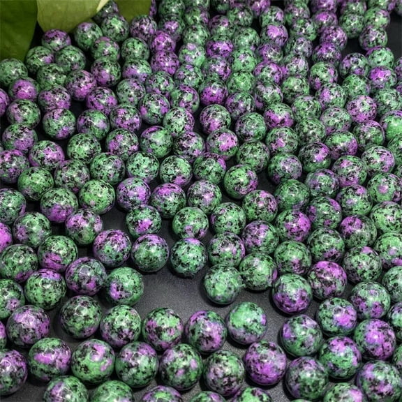 MATROOY 100pcs 16mm Ball Natural Ruby In Fuchsite Stone Sphere Reiki Healing Round Decor
