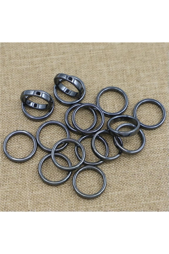 100pcs 4mm Natural Black Hematite Ring - Anxiety Balance Circulation