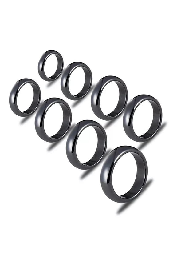 100pcs 6mm Natural Black Hematite Ring - Anxiety Balance Circulation