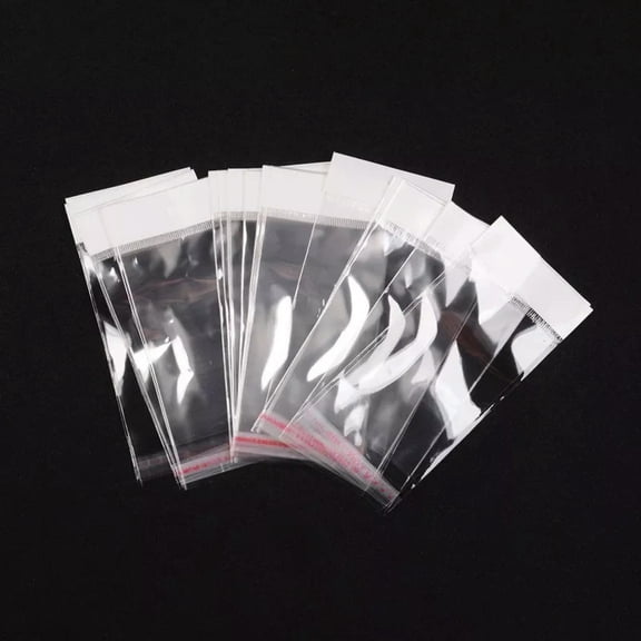 MATROOY 100pcs Cellophane Adhesive Clear 6x13cm Jewelry Packing Bakery Cookies Goodies