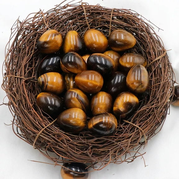 MATROOY 100pcs Lots Natural Tiger Eye Stone Gemstone Crystal Sphere Healing Massager Egg