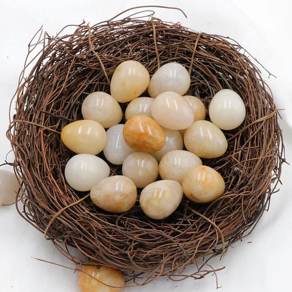 MATROOY 100pcs Lots Natural Yellow Jade Stone Gemstone Sphere Healing Massager Egg