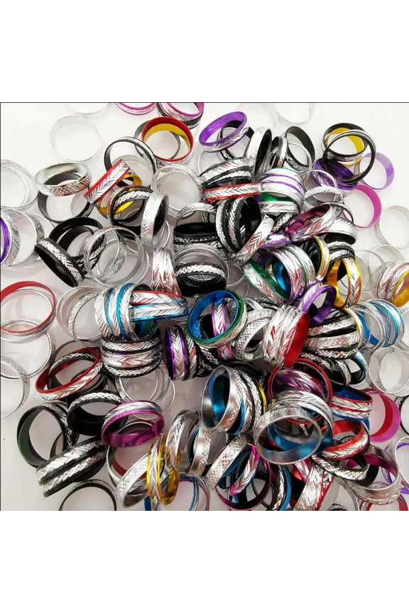 100pcs Mens Ladys Jewelry Wholesale Lots Aluminum Shell Mixed Rings Newest Ring