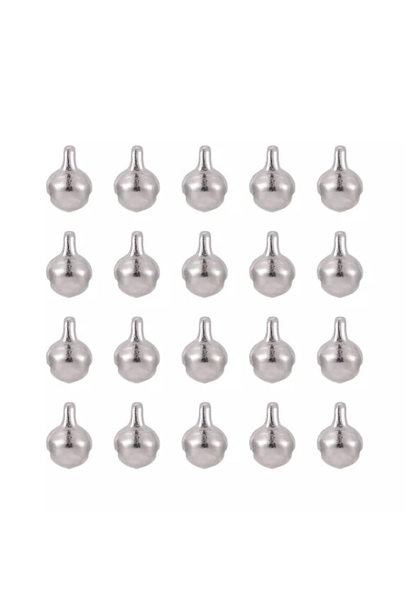 100pcs Stainless Steel Jingle Bells 9x5.5mm Tiny Bell Dangle Charms Bead