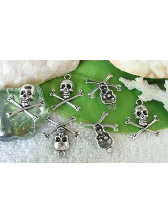 100pcs Tibetan silver skull Bone charm Pendants