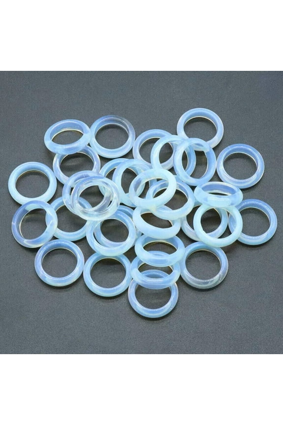 100pcs Wholesale Ring Jewelry Artificial Opal Stone Gemstone White Rings Lots