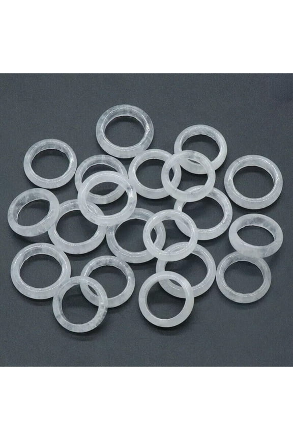 100pcs Wholesale Ring Jewelry Natural White Crystal Stone Gemstone Rings Lots