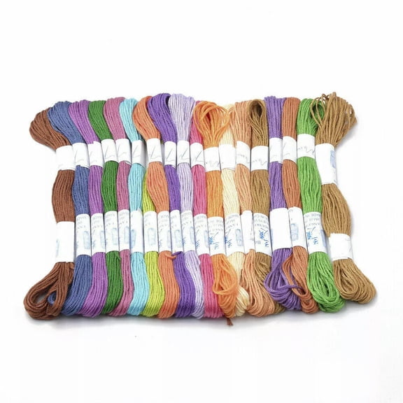 MATROOY 100skeins Cotton Cord Embroidery Thread Mixed Color 1mm Cross Stitch Thread