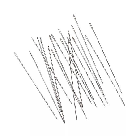 MATROOY 10Bags Iron Beading Needles Platinum 0.45x40mm Sewing Needle Darning Tools