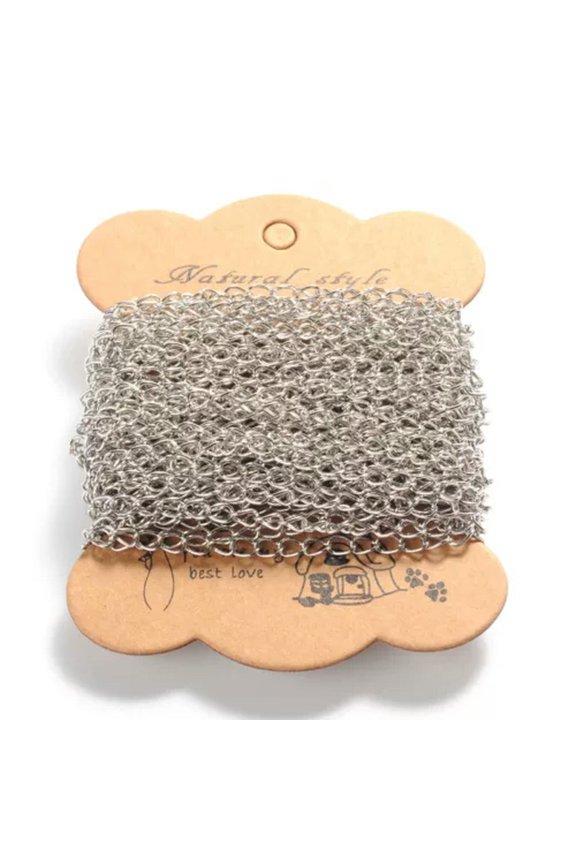 10M(32FT) Iron Twisted Chains Unwelded Cable Chains Necklace Multi-Colour-Platinum