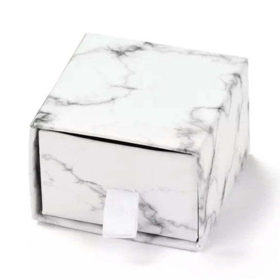 MATROOY 10PCS Marble Kraft Paper Drawer Box Jewelry Birthday Candy Gift Wrapping-WhiteSmoke (5.2x5x3.4cm)