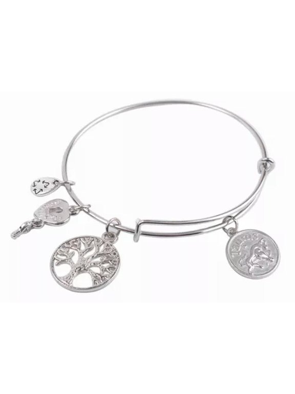 10PCS Silver Tone Expandable Wire Zodiac Charm Bracelet Bangle-Taurus