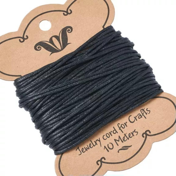 MATROOY 10m Black Cotton Wax Cords Macrame String Craft Diy Thread Wire Multi-Size-1.5mm