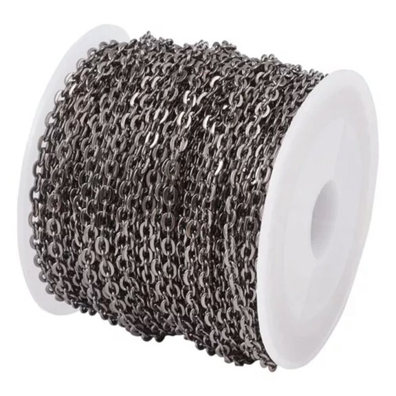 MATROOY 10m/roll Iron Twisted Cross Chains Cable Chains DIY Bracelet Necklace Making-Gunmetal