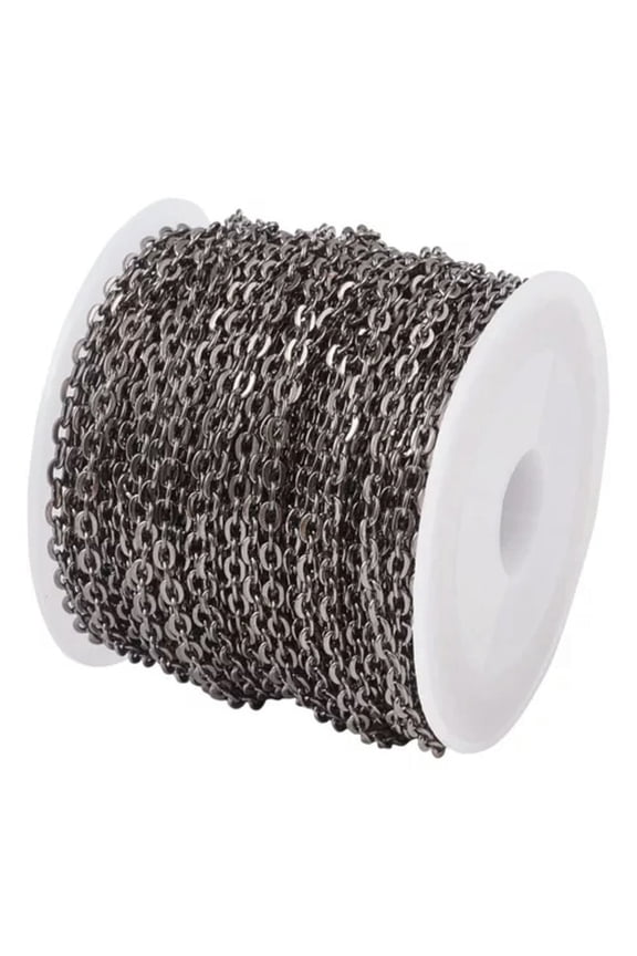 10m/roll Iron Twisted Cross Chains Cable Chains DIY Bracelet Necklace Making-Gunmetal