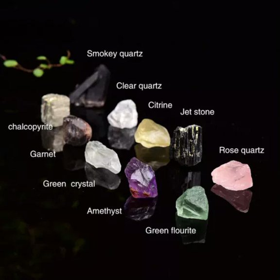 MATROOY 10pc/set Natural Healing Crystal Tumbled Stone Raw Rough Minerals Specimen-Raw Rough Stones