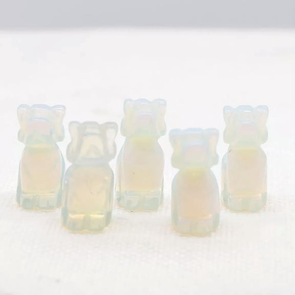 MATROOY 10pcs 1" Opal Stone Crystal Dog Carved Skull Reiki Healing Random