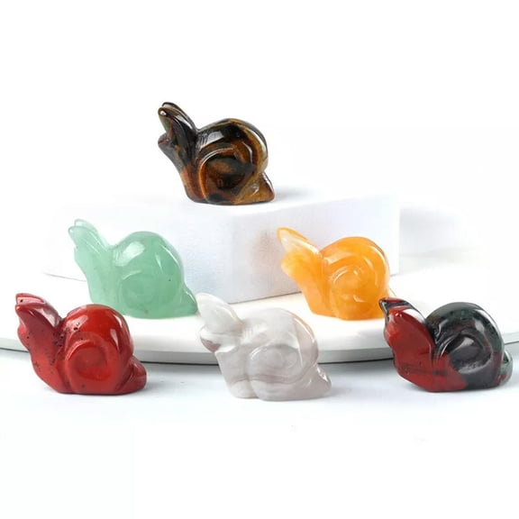 MATROOY 10pcs 1" Small Natural Chakra Stone Carved Snail Crystal Reiki Healing Statue