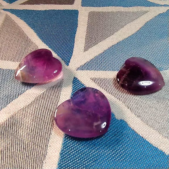 MATROOY 10pcs 30mm Natural Amethyst Agate Quartz Healing Gem Stone Crystal Stone Heart-Amethyst