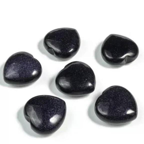 MATROOY 10pcs 30mm Natural Amethyst Agate Quartz Healing Gem Stone Crystal Stone Heart-Blue sand stone