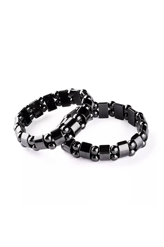 10pcs Black Stretchy Magnetic Hematite Bracelet Healing Energy Gemstone