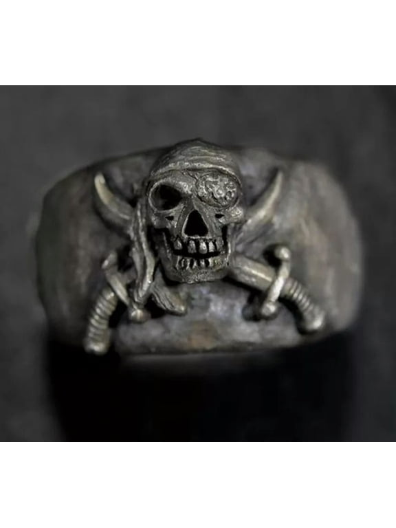 10pcs Fashion Men Pirate Biker Rings Retro Skull Alloy Ring Punk Jewelry Gift