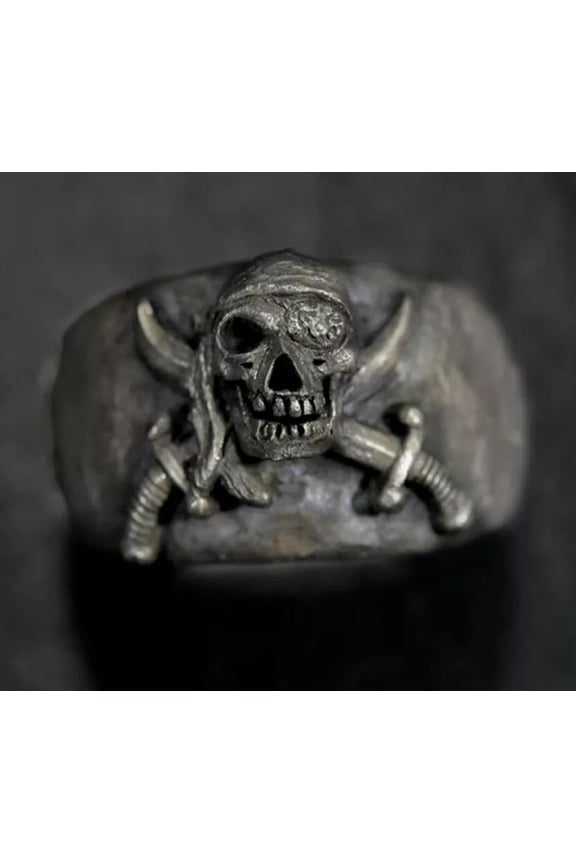 10pcs Fashion Men Pirate Biker Rings Retro Skull Alloy Ring Punk Jewelry Gift