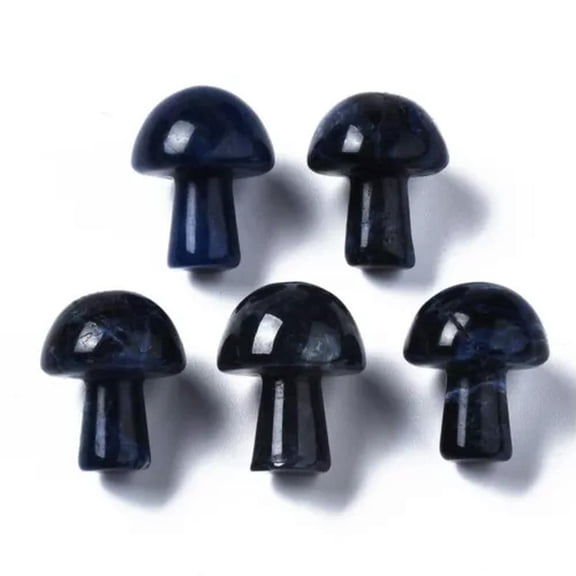 MATROOY 10pcs Mini Crystal Mushroom Gemstone Stones Sculpture Decor Hand Making 21x16mm-Sodalite