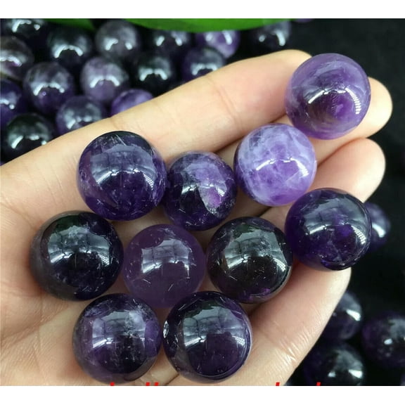 MATROOY 10pcs Natural Amethyst Ball Quartz Crystal 15mm Sphere Decor Gemstone Healing