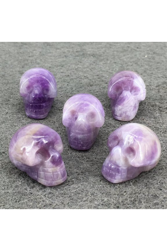 10pcs Natural Amethyst Quartz Crystal Skull Carved Stone Skeleton Healing Reiki
