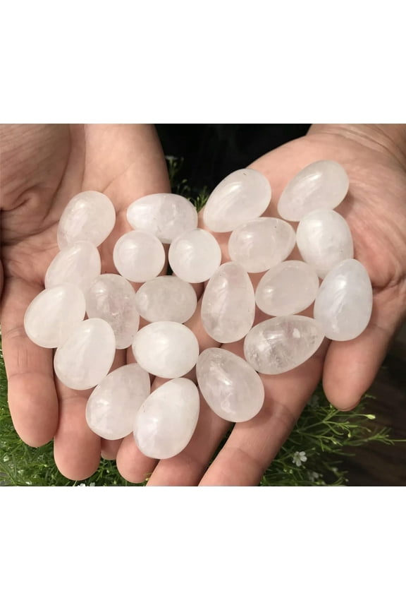 10pcs Natural Clear Quartz Eggs Quartz Crystal Pendant Mineral Carved Skull Mini
