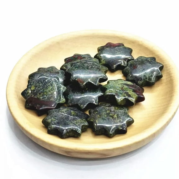MATROOY 10pcs Natural Dragon Blood Stone Sun Crystal Healing Carved Gem Reiki Healing