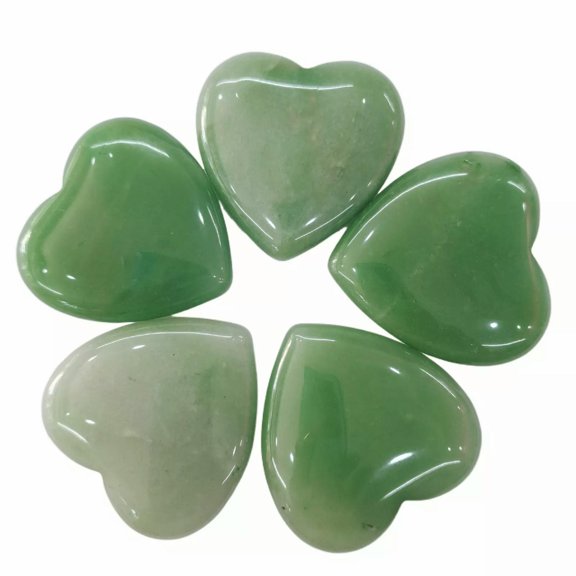 MATROOY 10pcs Natural Green Aventurine Stone Healing Heart Gemstone Home Decor 45x12mm