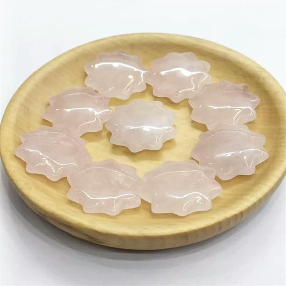 MATROOY 10pcs Natural Rose Quartz Stone Sun Crystal Healing Carved Gem Reiki Healing