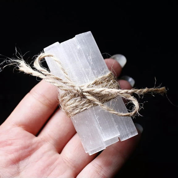 MATROOY 10pcs Natural Selenite Rough Stick Crystal Wand Minerals Specimen Healing Stone
