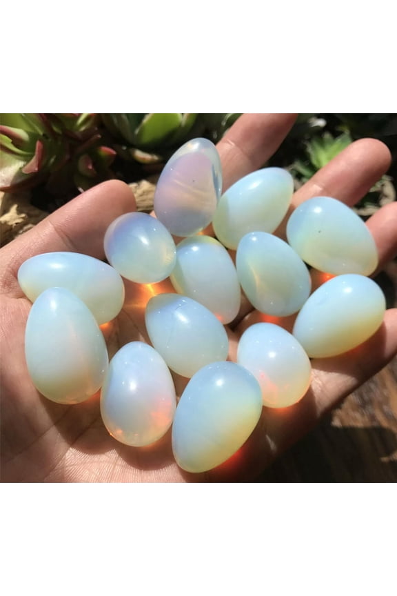 10pcs Opalite Eggs Quartz Crystal Pendant Mineral Carved Skull Reiki Healing